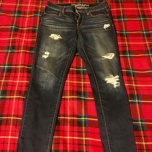 Dark Wash Ripped Regular American Eagle Jeggings